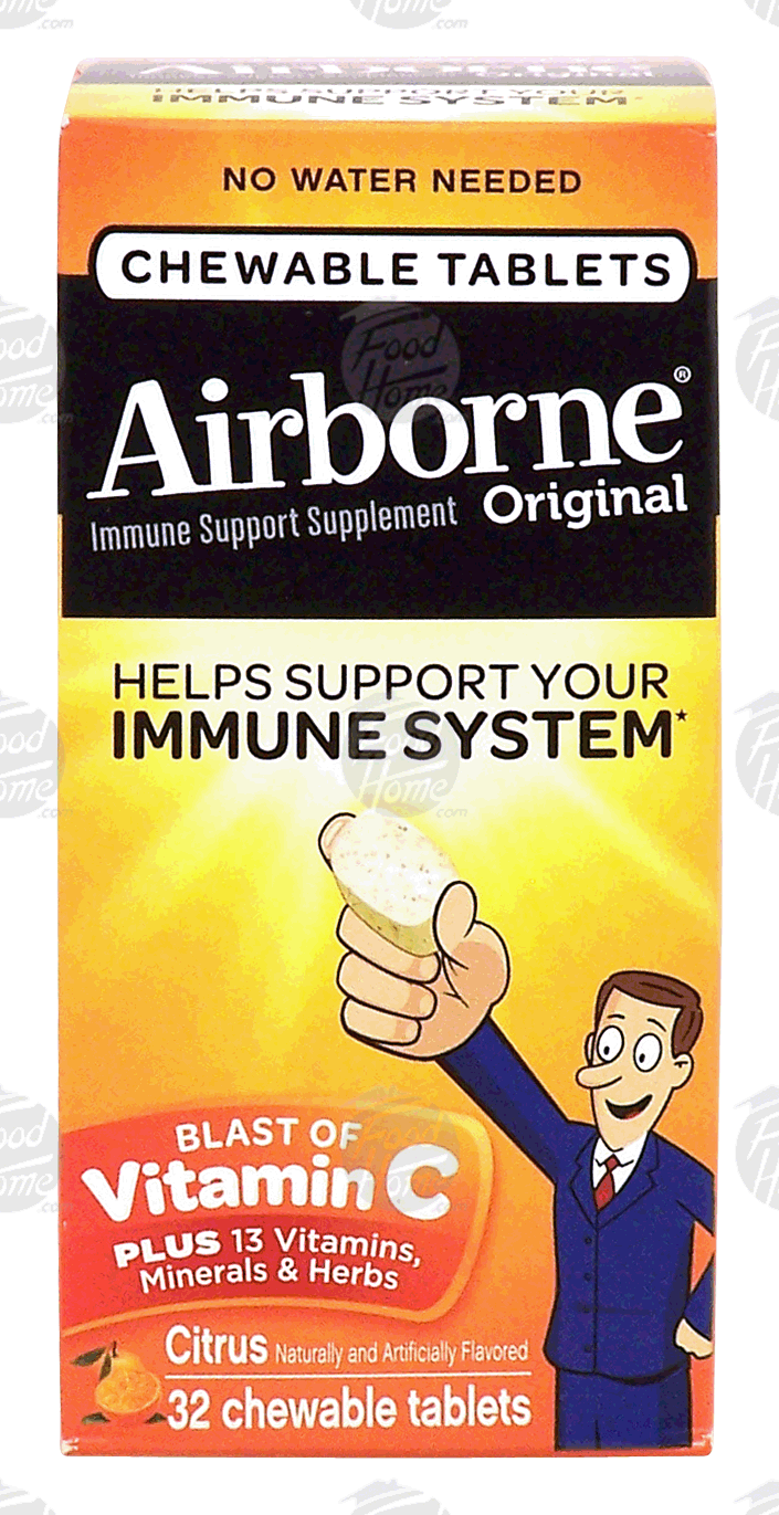 Airborne Original immune support supplement, chewable tablets, citrus flavored Full-Size Picture
